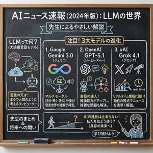 Chalkboard-style AI news summary