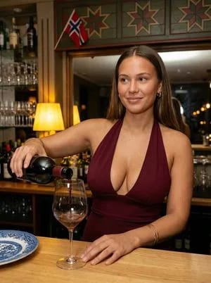 Ultra-Realistic Bar Scene with Wine Pour