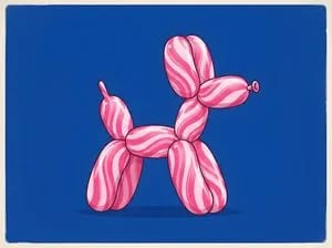 Retro Minimalist Balloon Dog Illustration