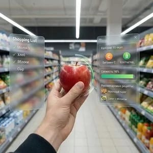Augmented Reality UI Overlays on Food Items
