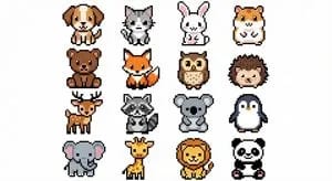 Pixel Art Animal Grid for APNG