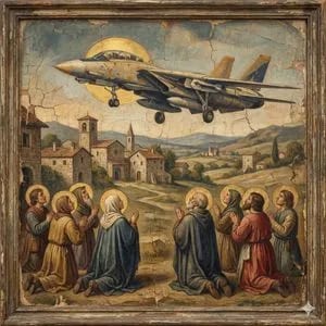 F-14D in the Style of a Western Religious Painting