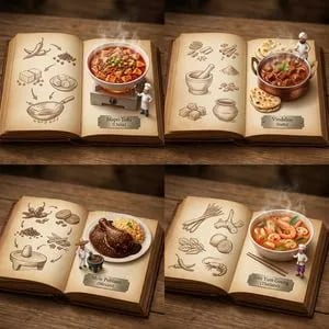 2x2 Grid Pop-Up Cookbook Diorama Prompt for Nano Banana