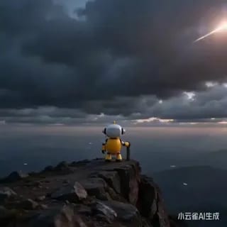 史诗级科幻场景：山顶机器人