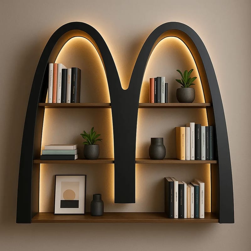 Logo-Shaped Creative Bookshelf