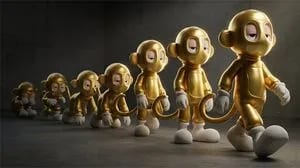 Cinematic 3D Toy Character Evolution Sequence