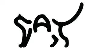 Monochrome Typographic Cat Illustration