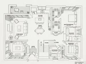 Modern Home Interior Architectural Blueprint Prompt