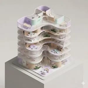 Conceptual Isometric Office Tower Model