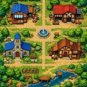 2D Pixel Art Village Map Prompt (ChatGPT)