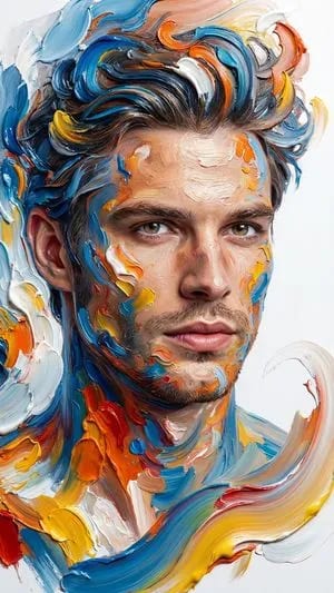 Hyper-Realistic Abstract Oil Portrait