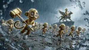 Cinematic Macro Toy Photography of a Charging Army