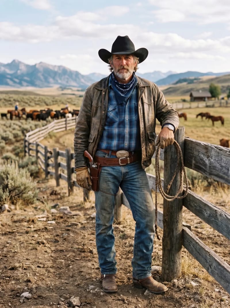 AI cowboy hat try-on result with felt cattleman hat