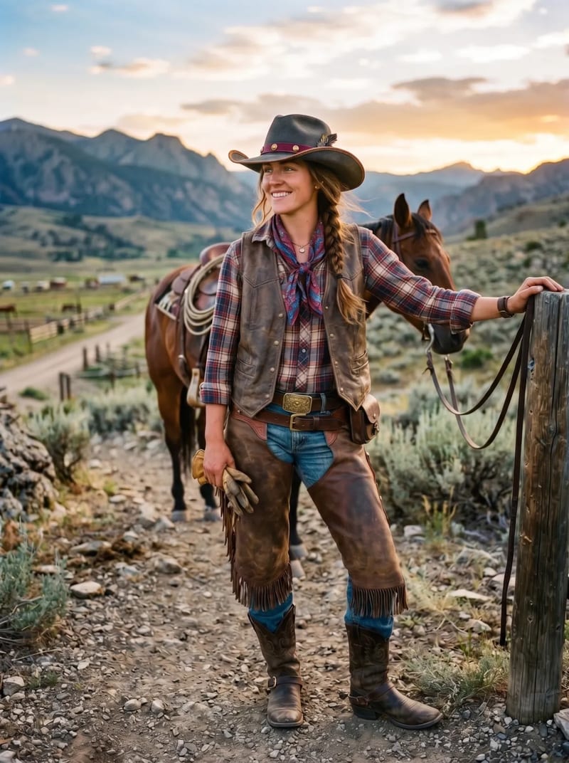 AI cowboy hat try-on result with straw hat