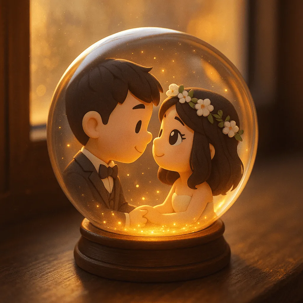 3D Chibi Couple Crystal Ball