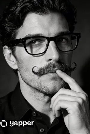 Black and White Contemplative Portrait