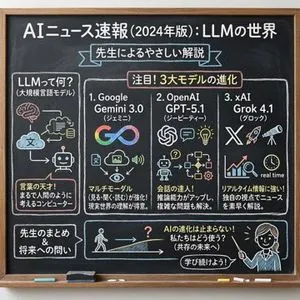 Chalkboard-style AI news summary