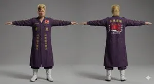 Nano Banana Pro Image Generation of Classic Japanese Bosozoku as a 3D Model Asset