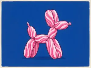 Retro Minimalist Balloon Dog Illustration