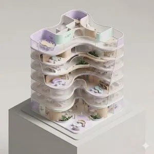 Conceptual Isometric Office Tower Model
