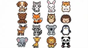 Pixel Art Animal Grid for APNG