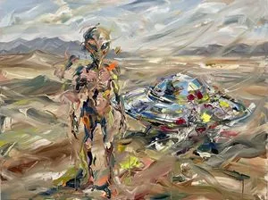 Surreal Alien Figure in Cecily Brown Style