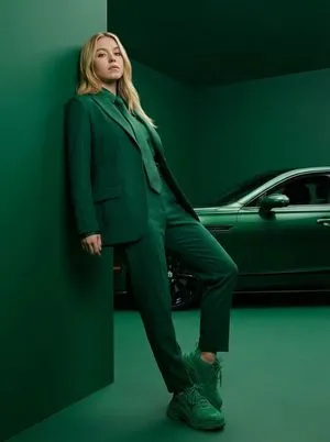 High-Fashion Editorial Portrait with Monochrome Purple Aesthetic