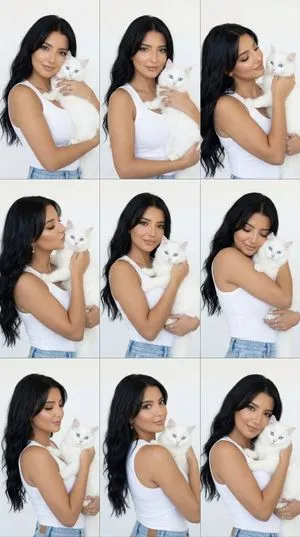 9-Panel Editorial Grid Portrait with Cat for Nano Banana Pro