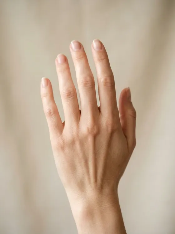 Engagement ring try-on before, hand without ring