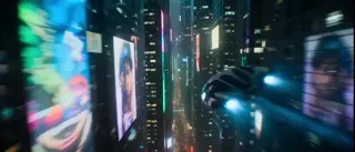 好莱坞科幻赛博朋克追逐场景